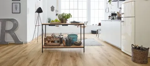 Klick vinyl Boden Vinyl Laminat Küche Eicheboden Loft Industrial Living